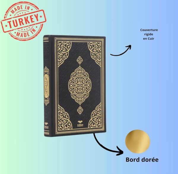 Coffret Cadeau Musulman-Saint Coran en arabe Tapis de prière, Tesbih, Siwak (Noir)