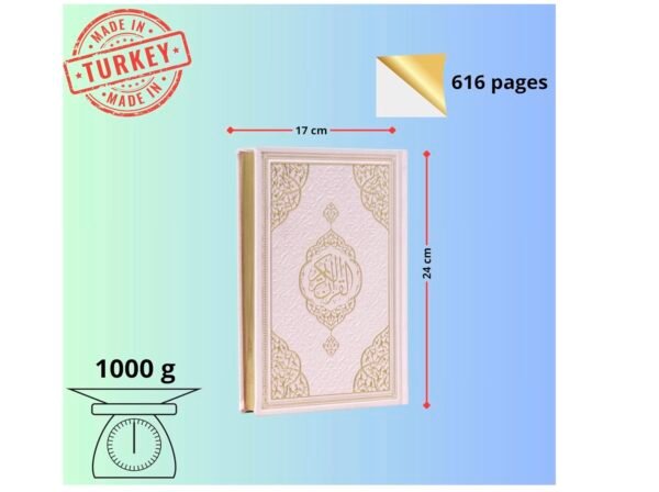 Coffret Cadeau Musulman-Saint Coran en arabe Tapis de prière, Tesbih, Siwak (Rose)