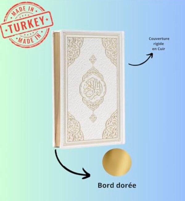 Coffret Cadeau Musulman-Saint Coran en arabe Tapis de prière, Tesbih, Siwak (Blanc)