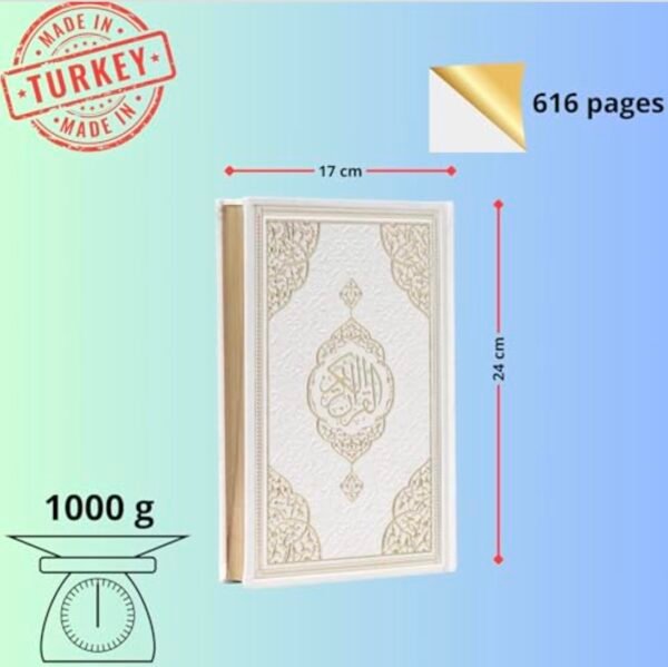 Coffret Cadeau Musulman-Saint Coran en arabe Tapis de prière, Tesbih, Siwak (Blanc)