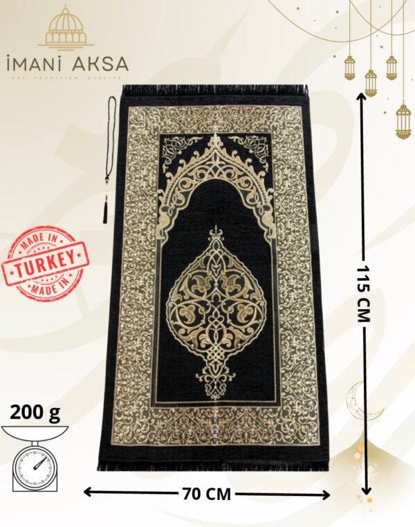 cadeau tapis prière musulman noir