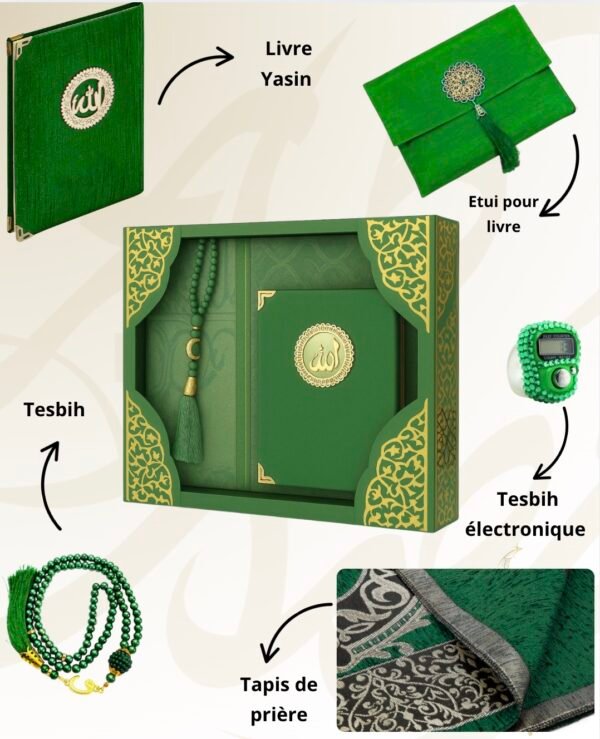 cadeau tapis prière musulman vert