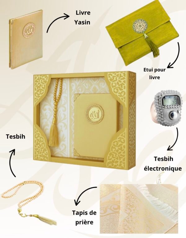 cadeau tapis prière musulman gold