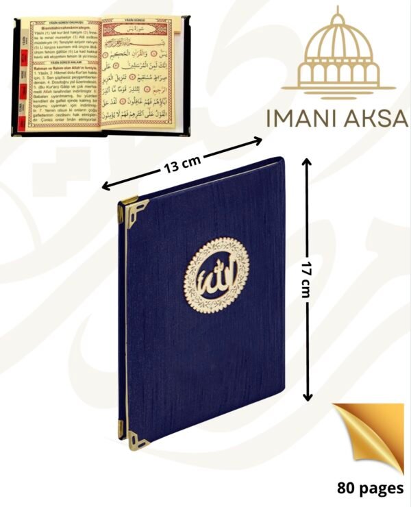 cadeau tapis prière musulman bleu foncé 🎁 Coffret Cadeau Islamique – Tapis de Prière, Livre de Sourates avec Étui, Tesbih & Zikirmatik (Bleu foncé)