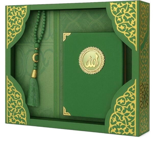 cadeau tapis prière musulman vert